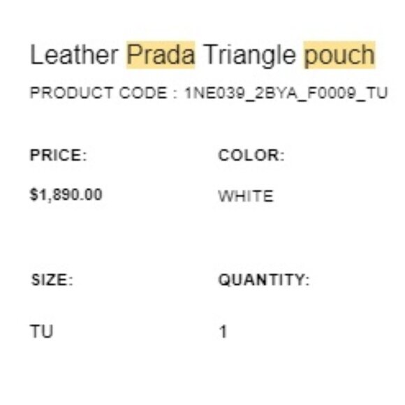 Leather White Prada Triangle pouch purse bag Lightly Used - Picture 3 of 6